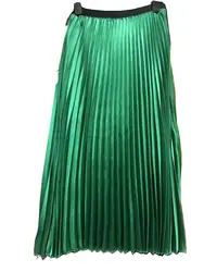 Металл яркий женские плиссированные юбки юбка Pring осень-зима Новинка; для женщин Корейская Высокая талия плиссированная юбка девушки дамы