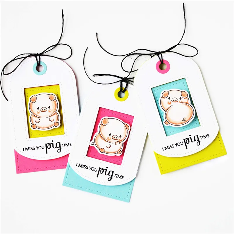 

GJCraftsDie Cutting Cute Pig Animal Metal with Clear Stamp DIY Decorative Embossing Scrapbooking Craft Card Stencil Template