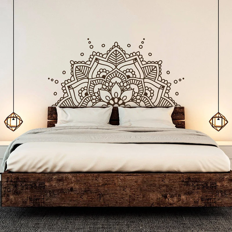 

Mandala Art Vinyl Wall Stickers Yoga Studio Namaste Pattern Boho Removeable Decal Headboard Bedroom Decoration N33