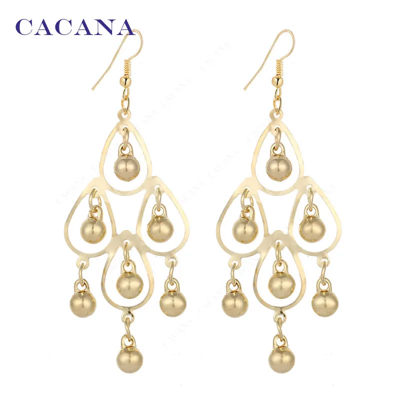 CACANA Dangle Long Earrings For Women Beautiful Round Water Drop Bijouterie Hot Sale No.A111 A112