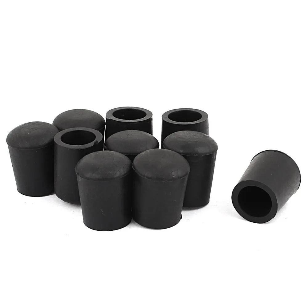 

10pcs 15mm Hole Dia Rubber Cone Design Cover Furniture Table Chair Leg Protector Feet Pads Tip