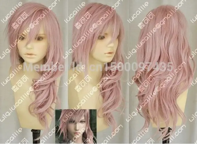 Парик Горячая Final Fantasy 13 Lightning Серах новые длинные микс розовый Косплэй парик