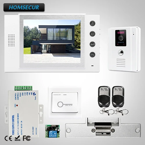 

HOMSECUR 8" Hands-free Video Door Phone Intercom System+One Button Unlock TC011-W + TM801-W