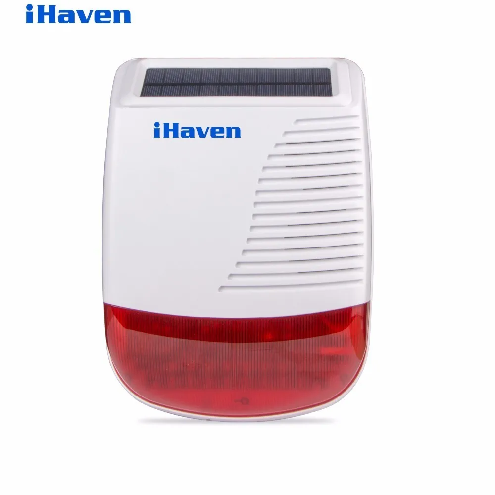

433 MHz outdoor wireless strobe siren solar powered with red flash light 110db for pstn wifi gsm alarm system home security