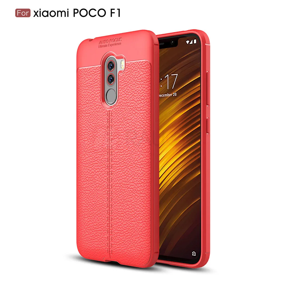 Чехол pocophone f1 для Xiaomi pocophone f1 чехол силиконовый бампер мягкий кожаный из ТПУ текстура задняя крышка для poco f1 чехол для poco f 1