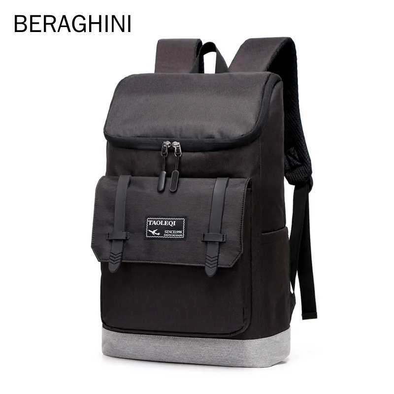 

BERAGHINI 2019 New Design Men Backpack Waterproof Travel Back Pack for Male Laptop Bagpack Large Capacity Students School Bag