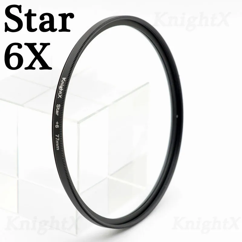 KnightX 49 мм 52 мм 55 мм 58 мм 67 мм 77 мм FLD UV CPL Star nd фильтр объектива для Nikon Canon градиентный поляризационный комплект объективов для камеры 72 62 - Цвет: Star 6X