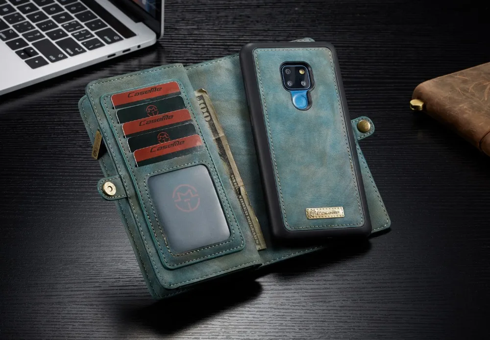 CaseMe чехол из натуральной кожи для huawei mate 20 Pro Coque, кошелек на молнии, откидной Чехол для телефона huawei mate 20 P30 P20 Lite Fundas