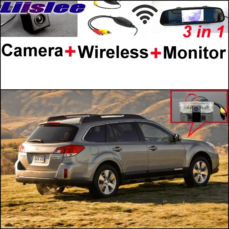 

Liislee Wireless Receiver + 3 in1 Special Rear View Camera + Mirror Monitor DIY Parking System For Subaru Outback Outback Sport