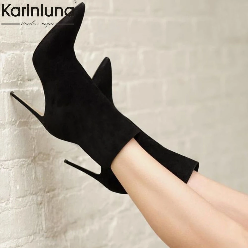 

Fashion top quality ladies thin heeled high heels pointed toe shoes woman sexy party autumn ankle boots women shoes sock boots