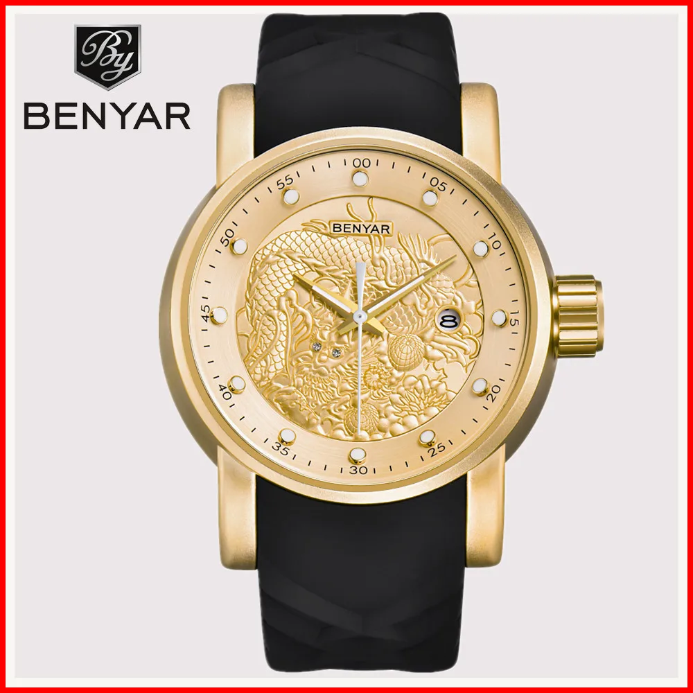 Часы Reloj Hombre 2019 BENYAR роскошные Брендовые мужские водонепроницаемые кварцевые часы