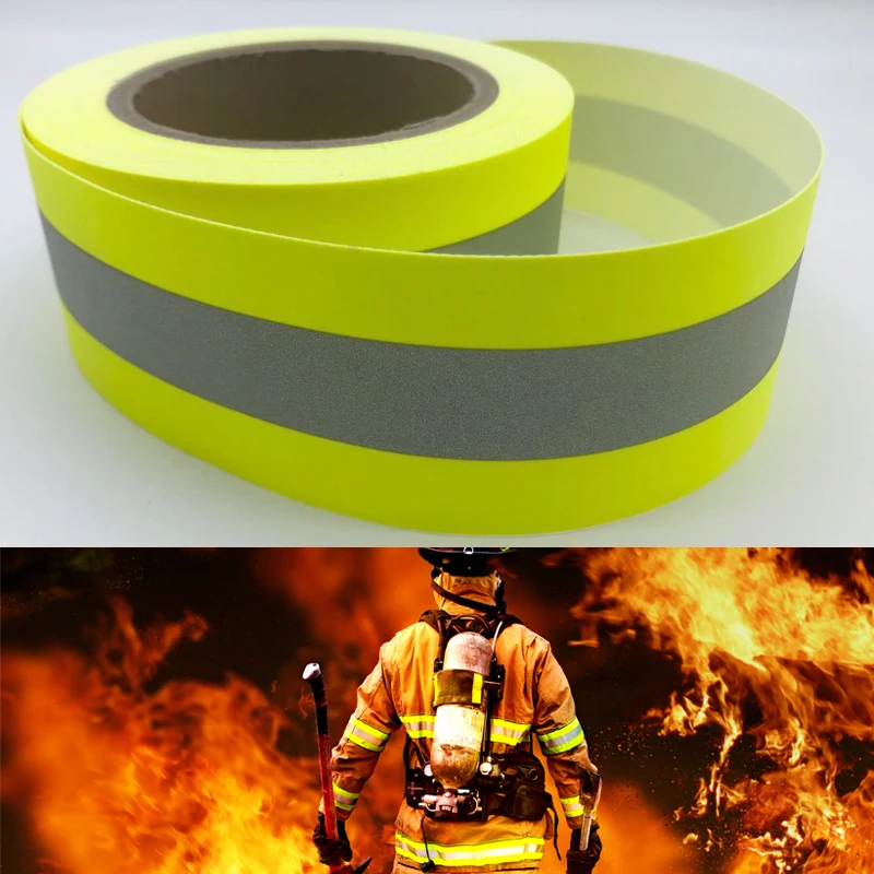 Reflective Flame Retardant Fabric Material with 100% Cotton Backing Sew On clothing