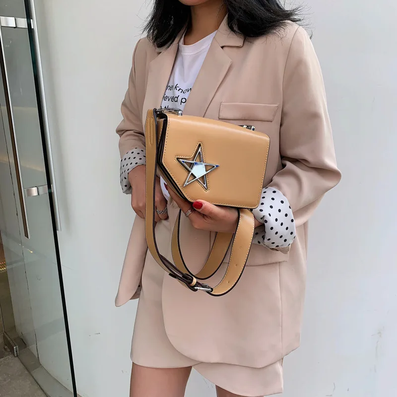 

Female Crossbody Bag For Women 2019 High Quality PU Leather Luxury Handbags Designer Sac Main Ladies Star Shoulder Messenger Bag