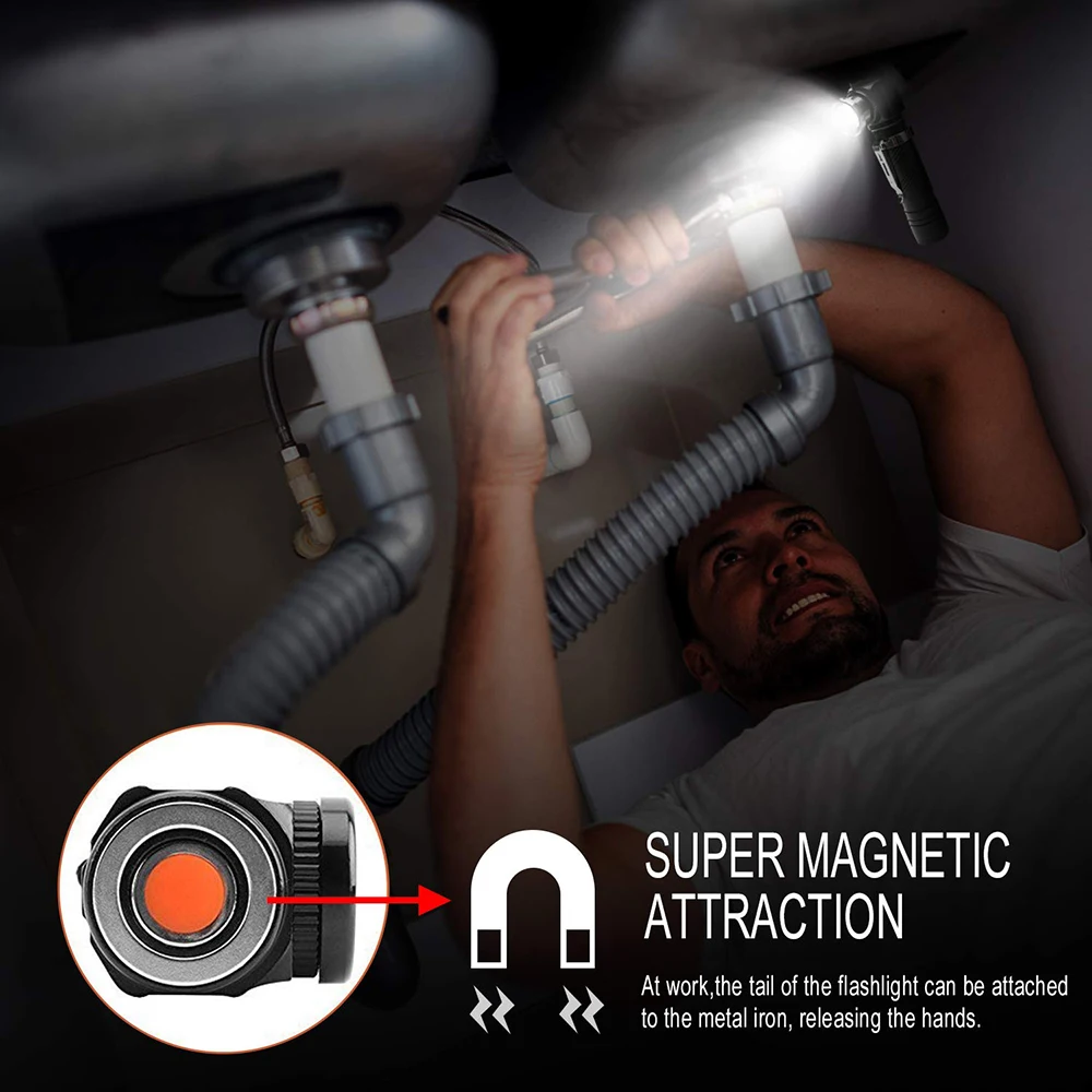 Перезаряжаемый Многофункциональный светодиодный фонарик Встроенный аккумулятор USB зарядка с магнитом для ночной езды ночная рыбалка кемпинг