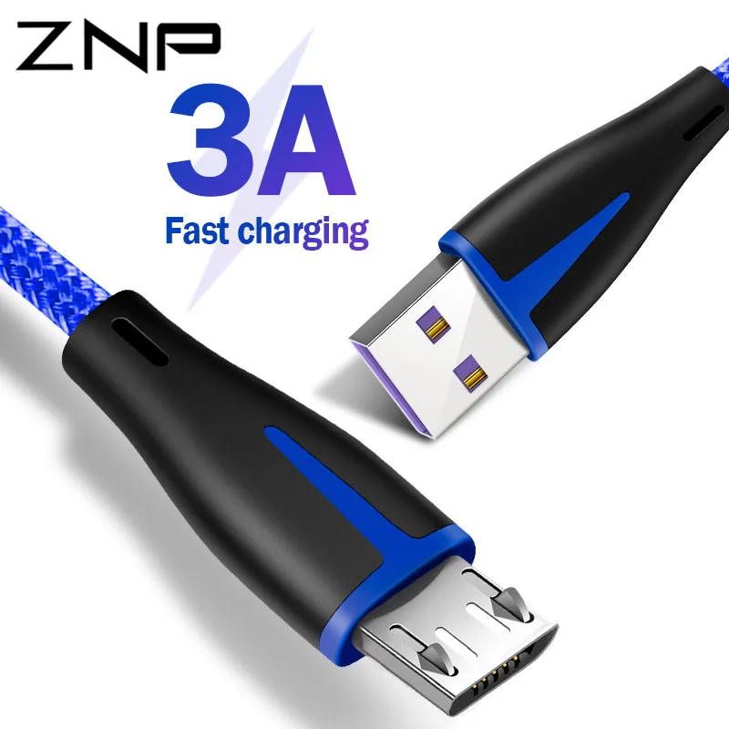 

ZNP Micro USB Cable 3A Fast Charging Microusb Charger Cord For Samsung S7 Xiaomi Redmi Note 5 Pro 4 Tablet Android Phone Micro