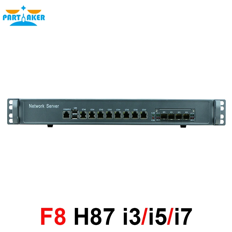1U сетевой брандмауэр маршрутизатор система с 8 портами Gigabit lan 4 SPF Intel G3250 3,2 ГГц Mikrotik PFSense ROS Wayos