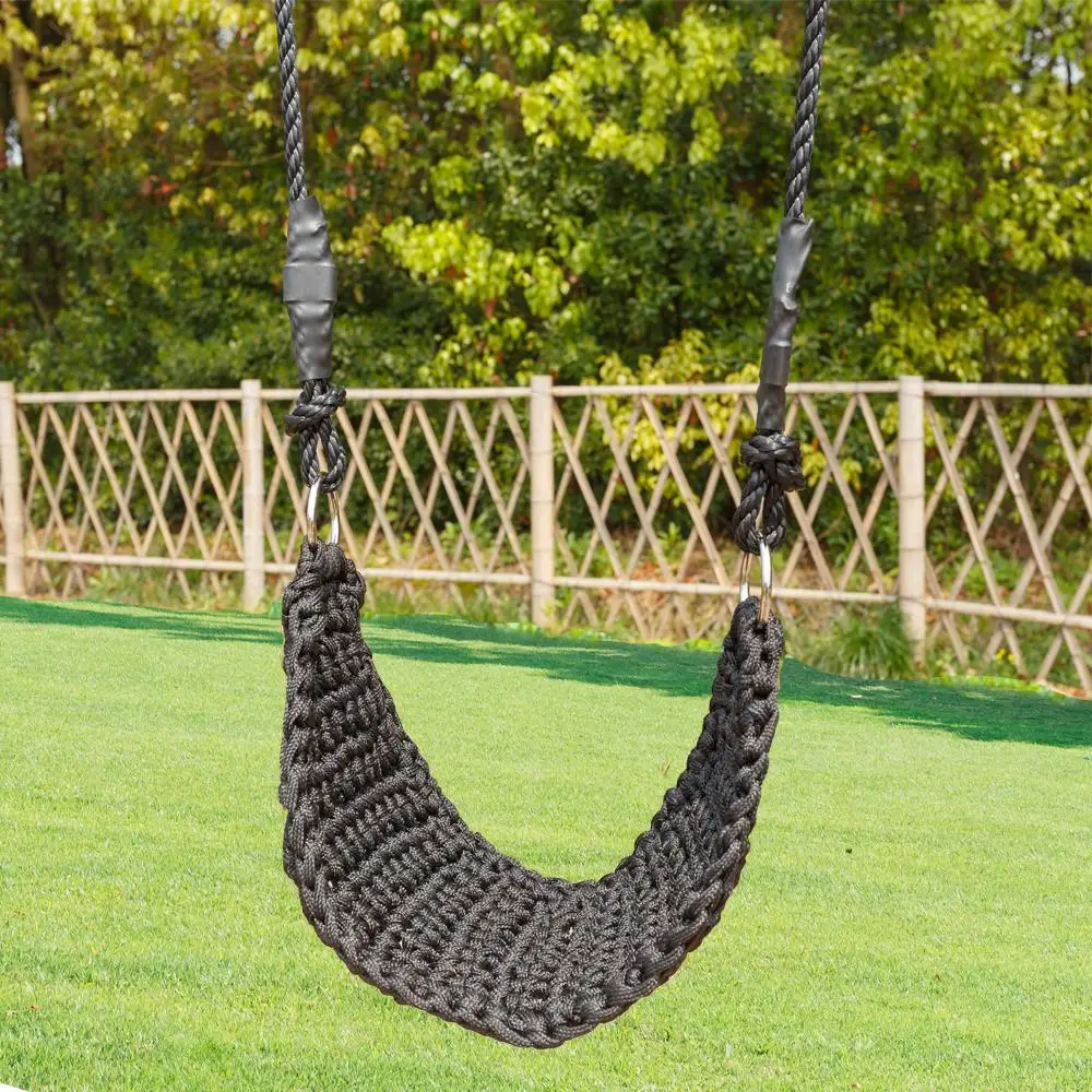 Child Outdoor/indoor Garden Swings For Kids Hand-kitting Swings Seat With Adjustable Ropes Toys Hammock Chair Baby Gifts 2