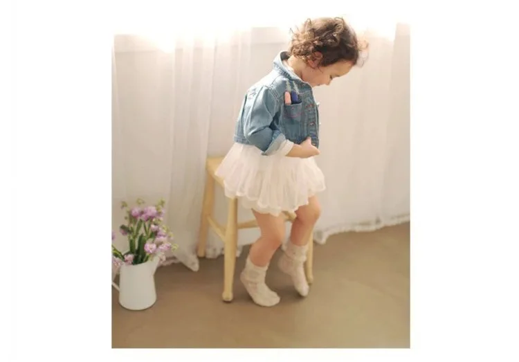 baby girls denim jackets coats spring autumn kids jeans coat children outerwear infant girl cartoon rabbit outerwear coats (5)