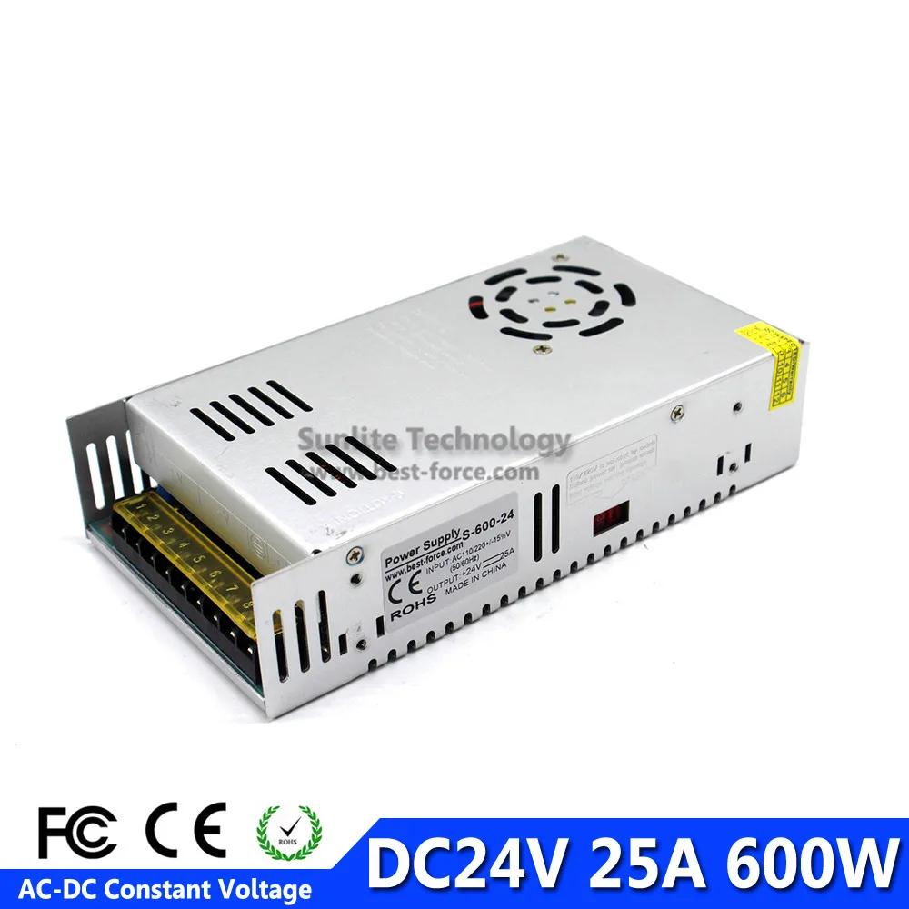 600 W Питание DC 12 V 13,8 V 15 V 18 V 24 V 27 V 28 30 V 32 36 V 42 V 48 V 60 Свет Трансформатор AC110V 220 V AC-DC SMPS для видеонаблюдения ЧПУ