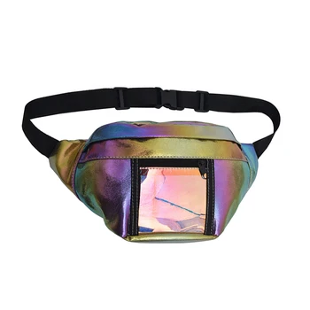 

10PCS / LOT New Laser Transparent Waist Belt Bag Women Beach Travel Chest Bum Bag Fashion Fanny Pack marsupio donna