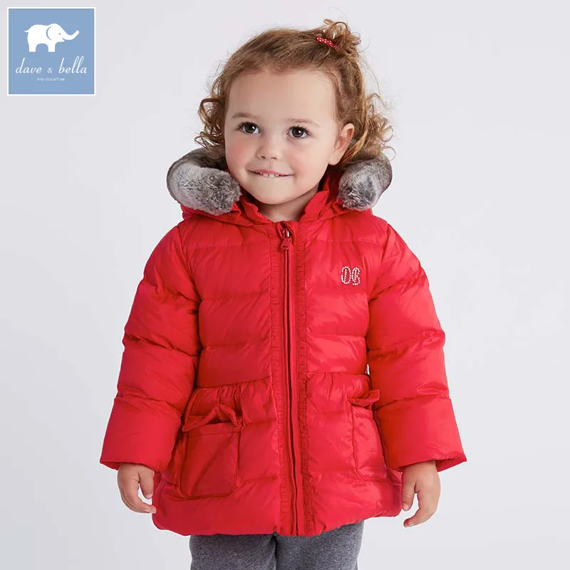DB6325 dave bella winter infant baby girls down jacket children white