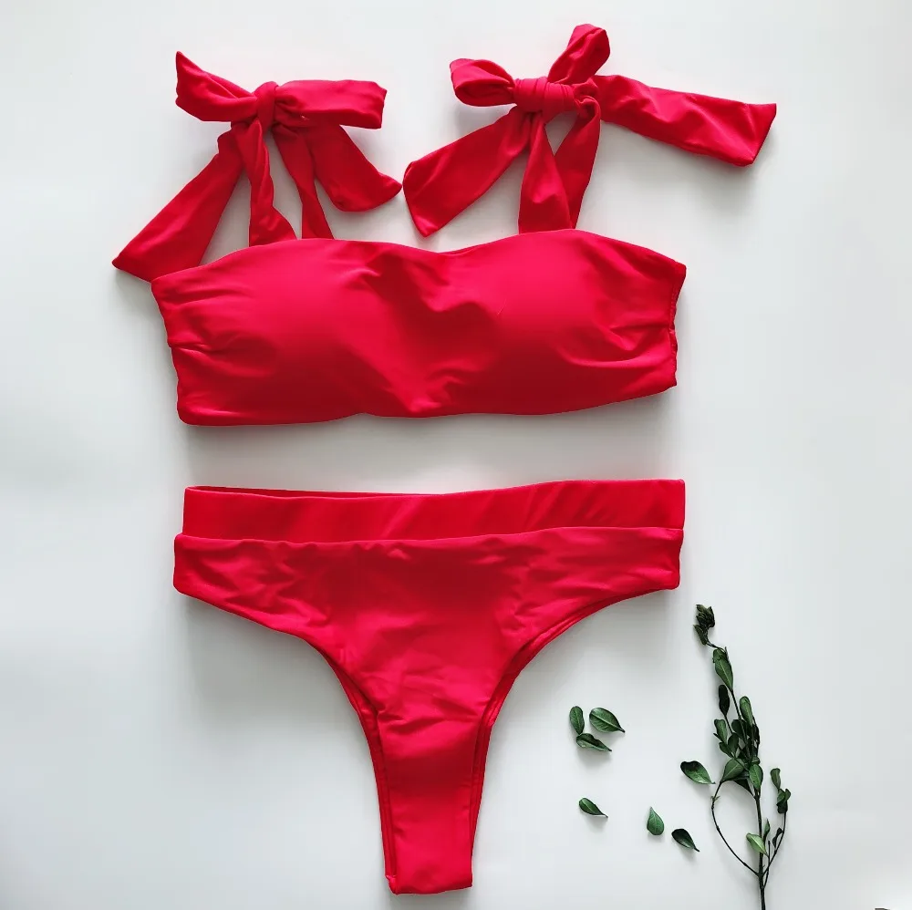 

High Waist Bikini 2019 Polka dot Swimsuit Women Sexy Tie Strap Swimwear female Floral print Bikini Set brazilian Bathint Suit