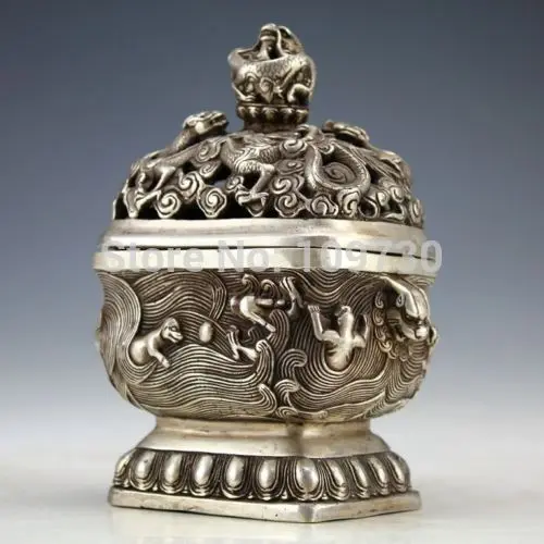 

001294 Oriental Vintage Handworkd Copper Buddha Incense Burner