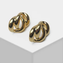 Геометрические металлические выдолбленные простые Стильные серьги-гвоздики