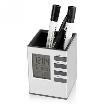 

Multi-function LED Digital LCD Screen Temperature display Alarm Clock Pen Holder Case Gift