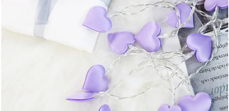 Скандинавские дети стена на стене украшение светодиодный свет шнура в форме сердца для свадьбы события декорации для вечеринки на день рождения огни 1,5 м - Цвет: purple