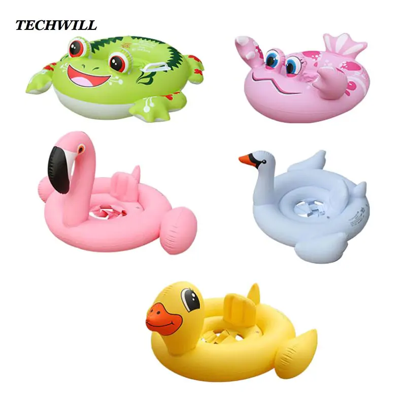 Crab Flamingo Inflatable Ring Baby Cute Swimming Rings For 1-6 Years Old Kids Animal Bathing Circle Swimming Pool Accessories