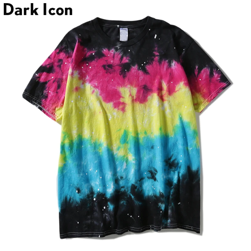 

Colortone Tie Dye Crew Neck Hipster Men's T-shirt Short Sleeve 2017 Summer Casual Tshirt Men Tee Shirts Man Clothing