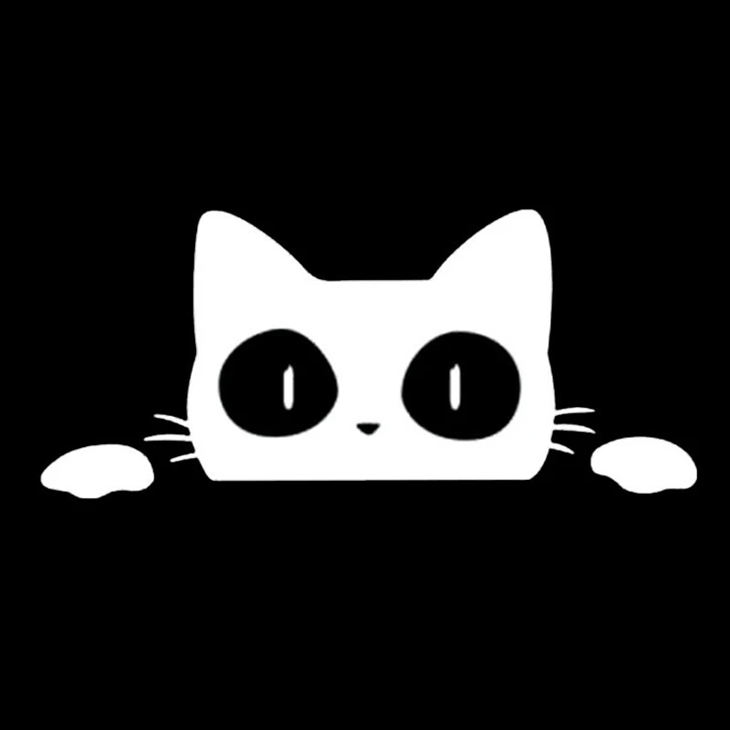 14CM6.2CM Car Stickers Surprise Cat Peeking Car Sticker Vinyl Decal Car Styling Animal Wall Window Door Laptop Decor Stickers (2)