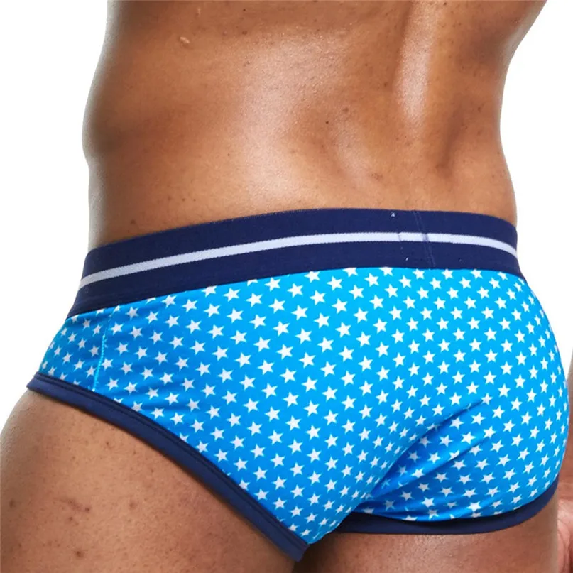 Soft Cotton Briefs Panties Mens Sexy Underwear Shorts Underpants Star Prints Soft Cotton Briefs Panties #2h25 (13)
