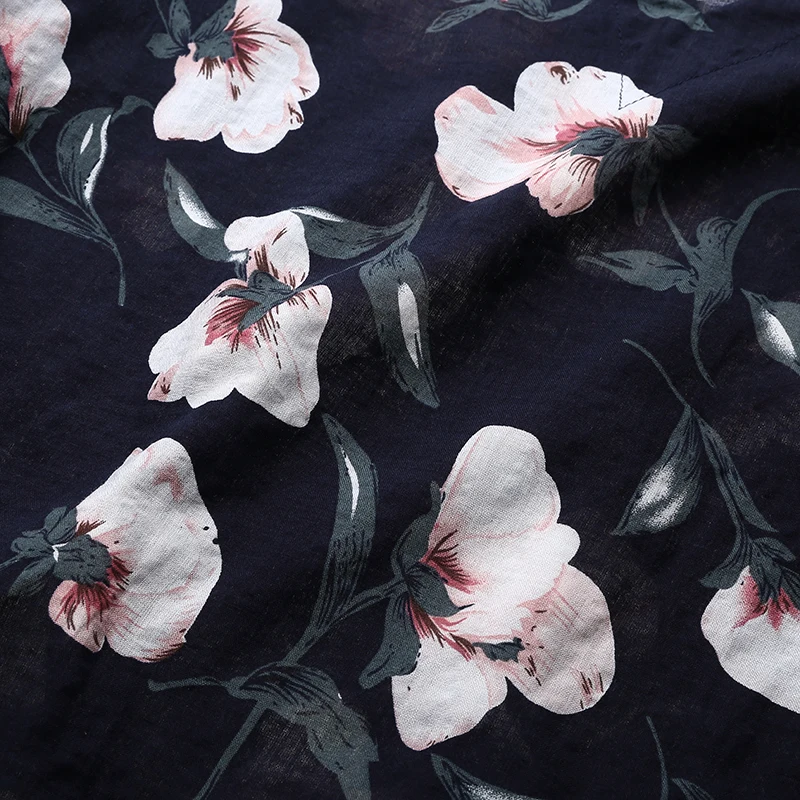 2019 New Summer Women Cotton Linen Top Blouse Soft Floral Print Loose Shirt Femme Casual O neck Plus Size Shirts Casual S-4XL