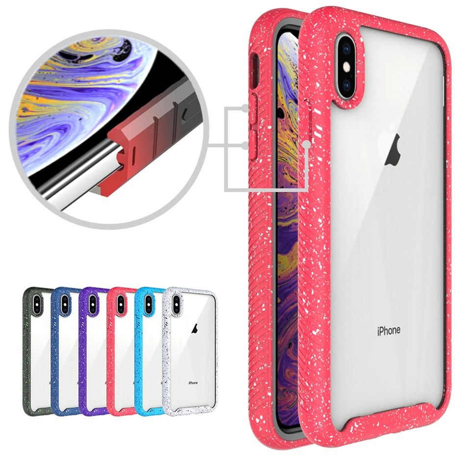 

Fashion Clear Back Cover Anti-slip Shockproof Protection Phone Case For iPhone Xs max XR X XS 6S 6 7 8 Plus Coque Funda
