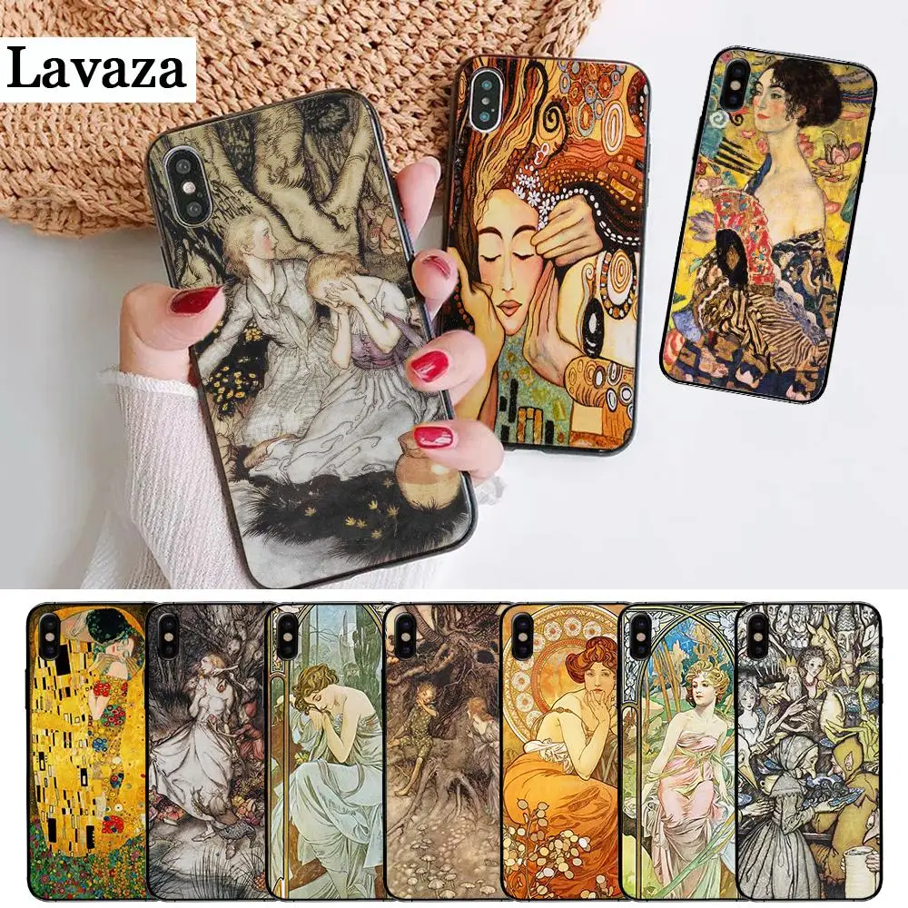Ультратонкий силиконовый чехол art ALPHONSE MUCHA для iPhone 5 5S 6 6S Plus 7 8 11 Pro X XS Max XR |