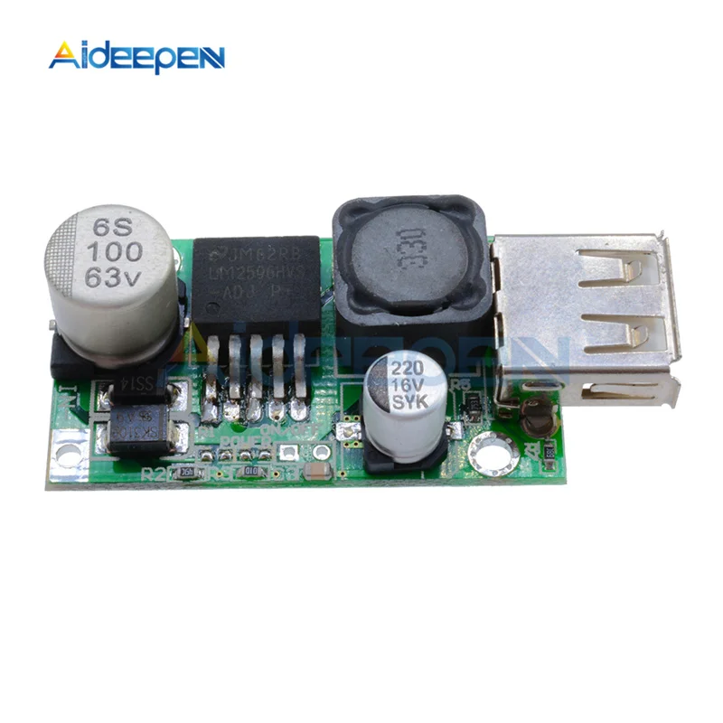 LM2596 LM2596HV двойной USB зарядка DC-DC понижающий преобразователь модуль с источником питания от постоянного тока, 6 V-40 V до 5V 3A для автомобиля, мотоцикла, Зарядное устройство Dual USB с двумя