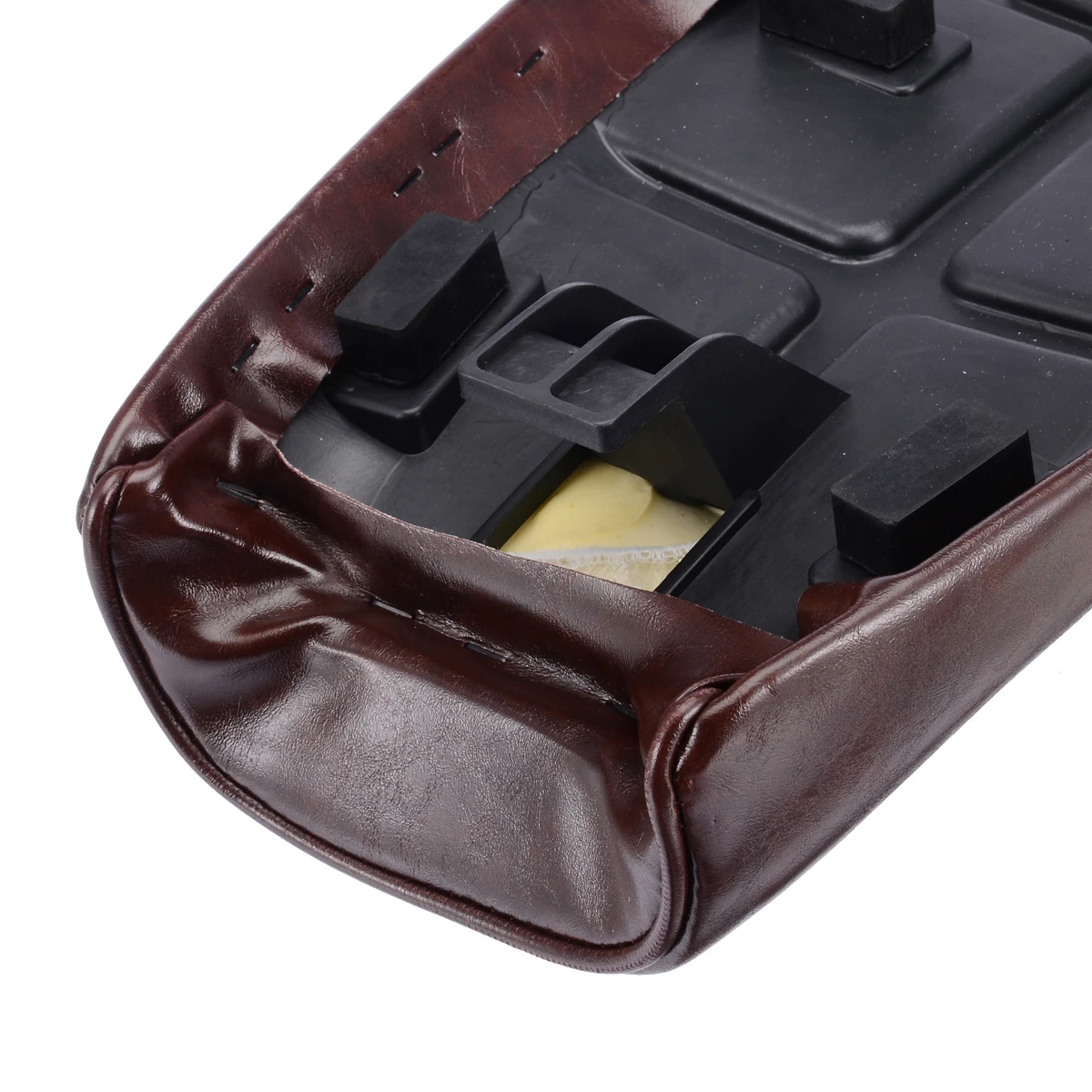 For U 200 250 1PC Vintage Brown Motorcycle Cafe Racer Seat PU Leather Flat Brat Styling Saddle Bag Mayitr