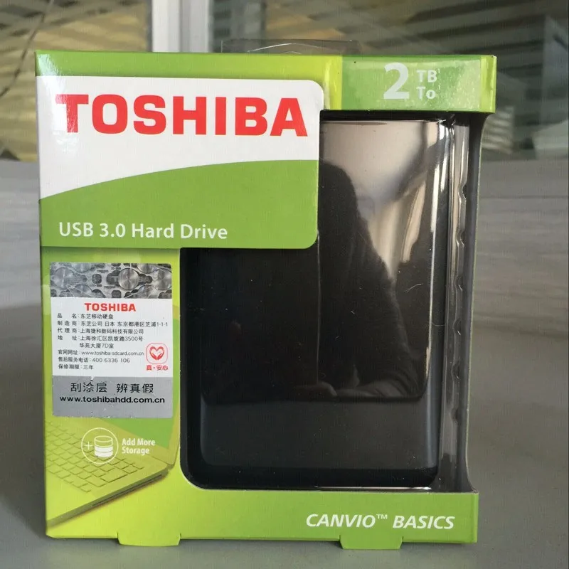 TOSHIBA 2 ТБ внешний жесткий диск CANVIO BASICS 2000GB портативный HDD 2000G HD USB 3,0 2," SATA3 Черный ABS чехол