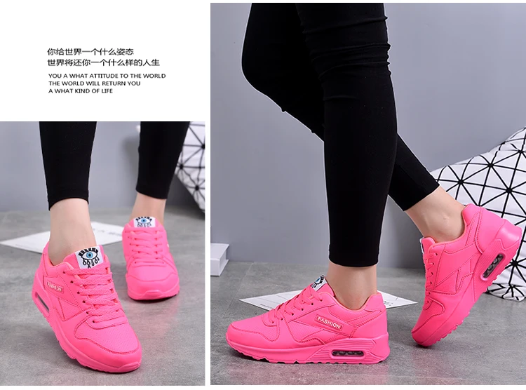 Весенние новые стильные неоновые цветные женские кроссовки для бега с воздушной амортизацией, уличные кроссовки для женщин, Спортивная прогулочная обувь для женщин