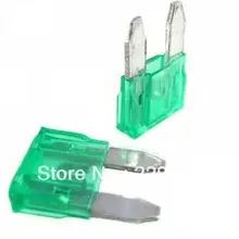 100 шт./лот мини размер авто автомобильный флашковый Предохранитель Цинк 30A 30A Зеленый автомобильный предохранитель для автомобиля