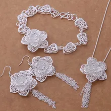 ; высокое качество; серебряные ювелирные изделия колье серьги браслет WT-374