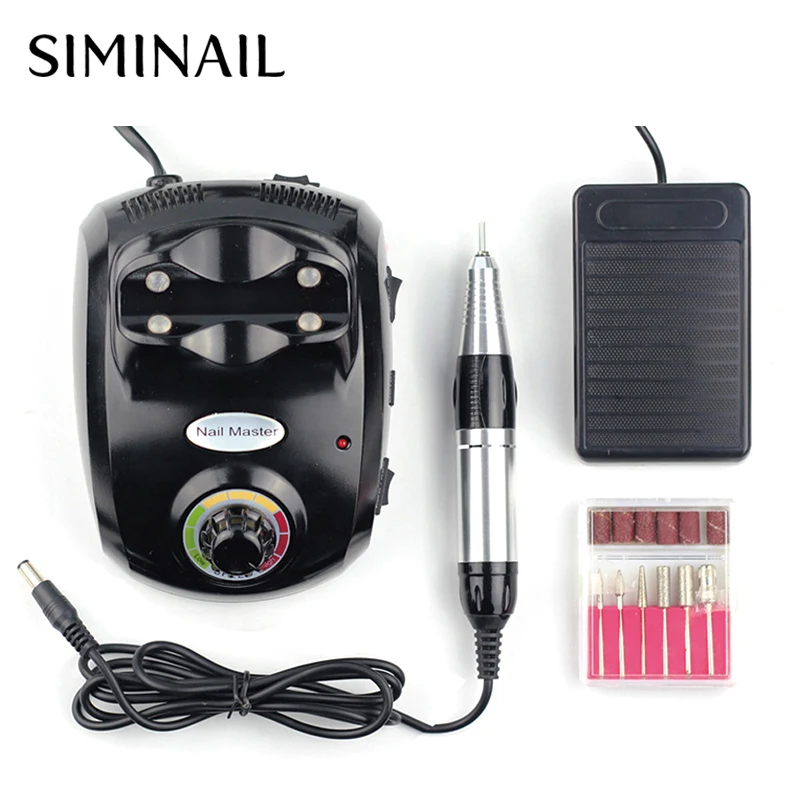 Máquina de Broca do Unha Potência com Pedal Simiunha Profissional Elétrica Manicure Alta Velocidade pé 35000 Rpm 2 Brocas elétricas p manicure e acessórios