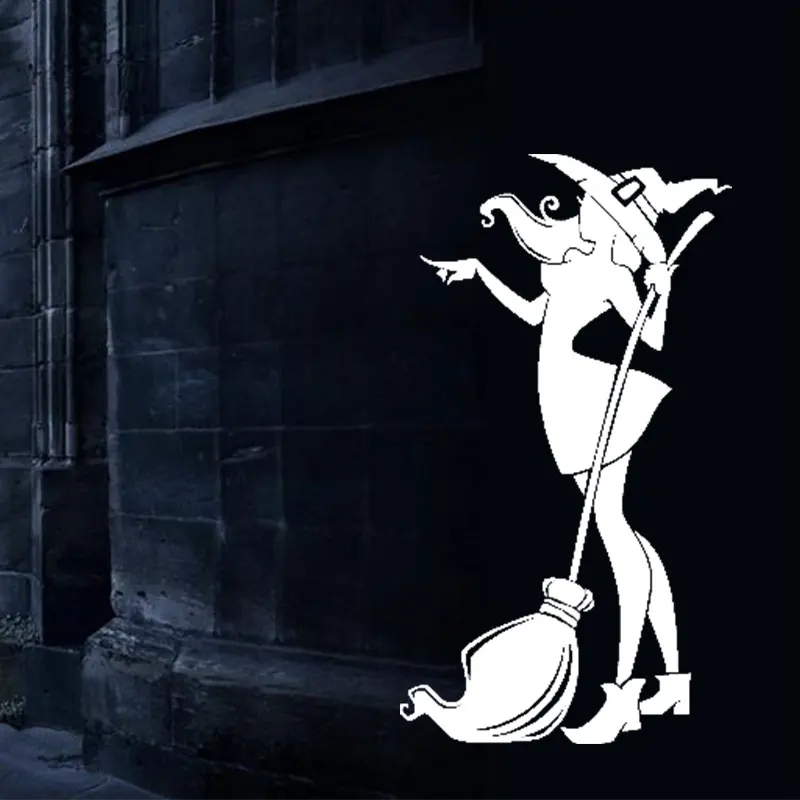 

Creative Halloween Witch Car Sticker For Vinyl Auto Products Funny Motorcycle Laptop Window Decor And Decals For Cars Styling