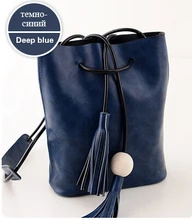 Женщины малый сумка кожи кисточкой белый Сферической Кулон crossbody женская сумка моды ведро сумка сумка сумки