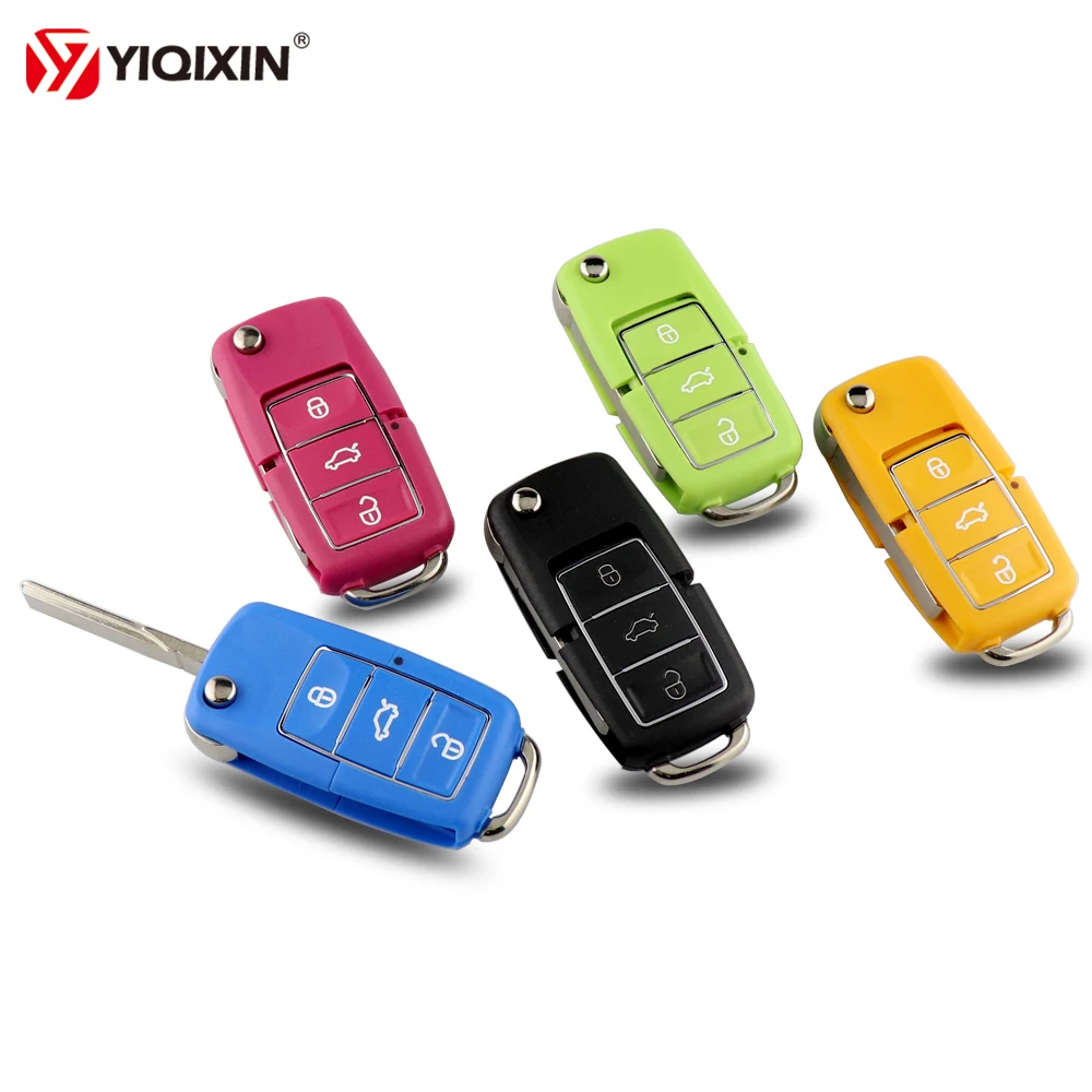 

YIQIXIN New Colour 3 Button Flip Folding Remote Key Shell For Volkswagen VW Jetta Golf Passat Beetle Polo Bora Car Key Shell
