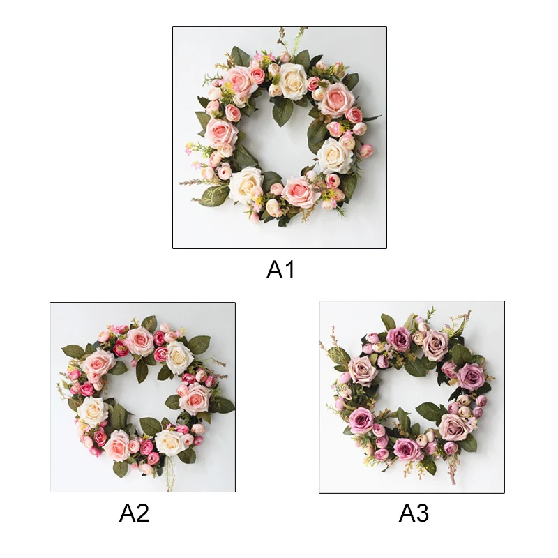 

Artificial garland Artificial Peony Flower Wreath home Pendant Decoration Door Wedding Hanging Wall Window Decoration