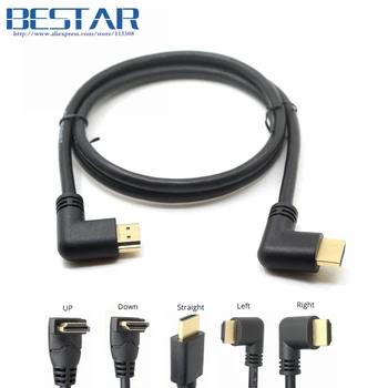

HDMI 2.0 cable 90 degree Right angled HDMI cable 2.0 1M 0.5M 0.15M Up to 3840X2160/60HZ 4KX2K/60HZ 3D&1080P supported