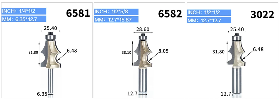 HUHAO 1pcs 1/2" 1/4" Shank Router Bits for Wood Drawing Line bit With Bearing Woodworking Tools two Flute endmill milling cutter